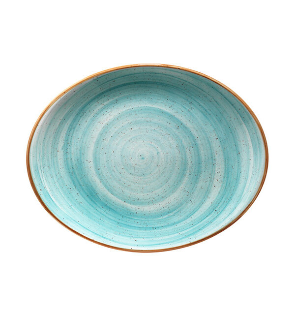 Farfurie turquoise ovala Aqua BONNA 31×24 cm AAQ MOV 31OV