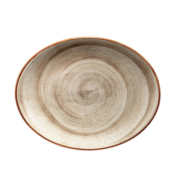 Farfurie gri ovala Terrain BONNA 31x24cm ATR MOV 31OV
