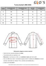 Tunica bucatar alba, 100% bumbac, cu butoni, LIMA GIZA slim fit