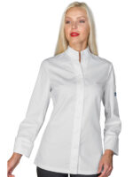 Tunica alba de dama, slim fit, tercot BOSTON