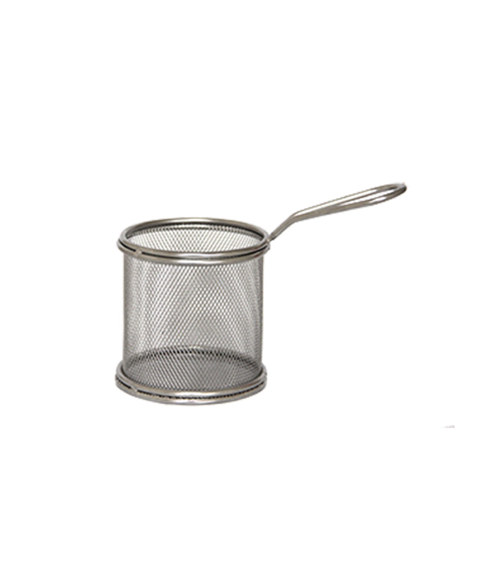 98888 Cos cilindric din metal INOX cu maner diametru 9 cm