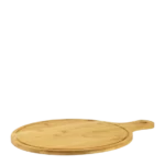 Platou rotund servire din bambus cu maner diam. 26 cm