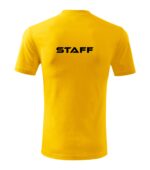 Tricou clasic unisex STAFF GALBEN
