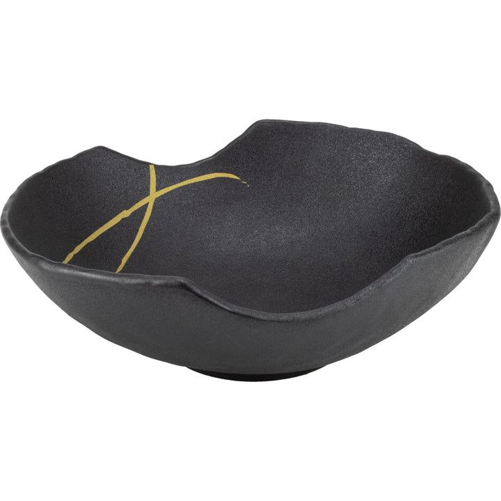 56538-bol neagru cu filigram auriu pentru restaurant cu margini neregulate pentru un impact vizual de senzatie gio's Bol cu dimensiunea 20.5×20 cm HORECANO – WABI SABI