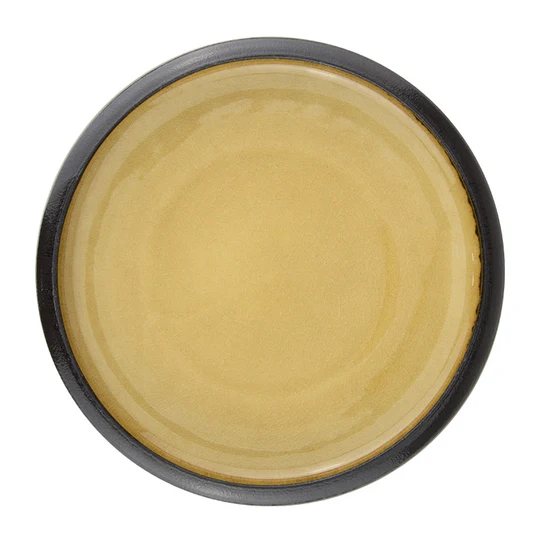 Farfurie adanca galben 28 cm cu margini maro – Gama Gio AMBER HORECANO