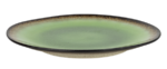 Farfurie întinsă verde 25 cm cu margini maro – Gama Gio Emerald HORECANO