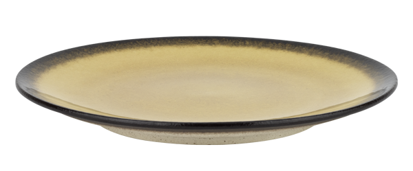 Farfurie întinsă verde 25 cm cu margini maro – Gama Gio Emerald HORECANO