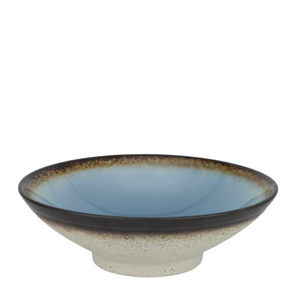 Bol bleu cu margini maro 22 cm – Gama Gio Azure HORECANO