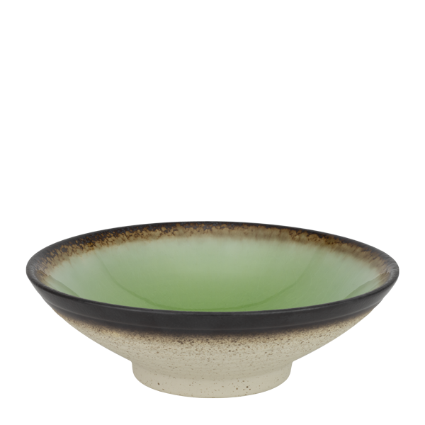 Bol verde cu margini maro 22 cm – Gama Gio Emerald HORECANO