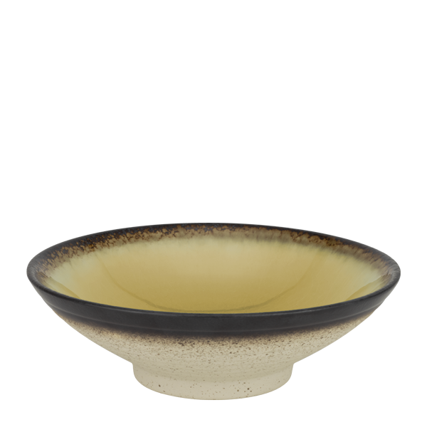 Bol galben cu margini maro 22 cm – Gama Gio Amber HORECANO