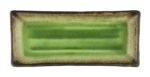 Platou dreptunghiular verde cu margini maro – 29 x 12,5 cm – Gama Gio Emerald HORECANO