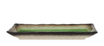 Platou dreptunghiular verde cu margini maro – 29 x 12,5 cm – Gama Gio Emerald HORECANO