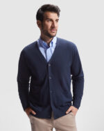 Pulover cardigan barbatesc bleumarin