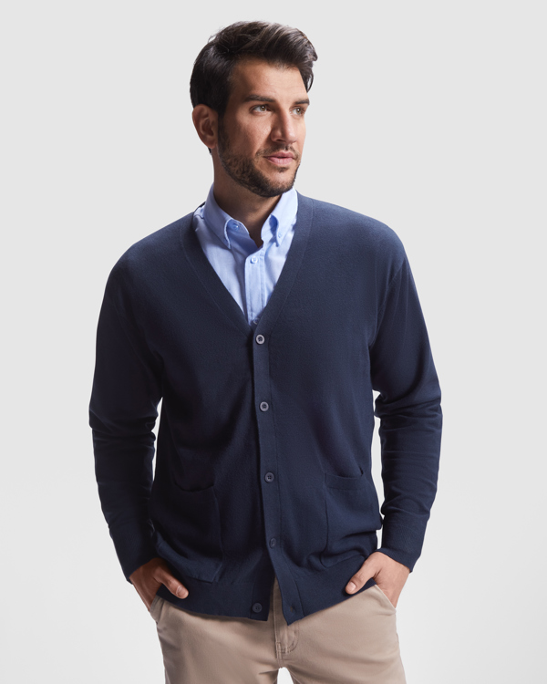 Pulover cardigan barbatesc bleumarin