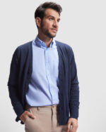 Pulover cardigan barbatesc bleumarin