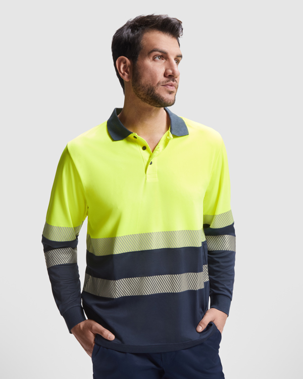 Tricou polo tehnic cu mânecă lungă și vizibilitate ridicată VEGA LS