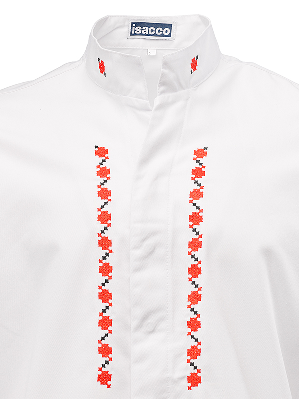 Tunica cu motive traditionale SINCLER SLIM TERCOT ALB