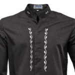 Tunica cu motive traditionale SINCLER SLIM TERCOT NEGRU