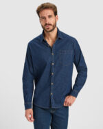 Cămașă denim bărbați LUJAN – cămașă ospătar jeans HoReCa