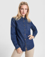 Cămașă denim damă LUJAN – cămașă ospătar jeans HoReCa