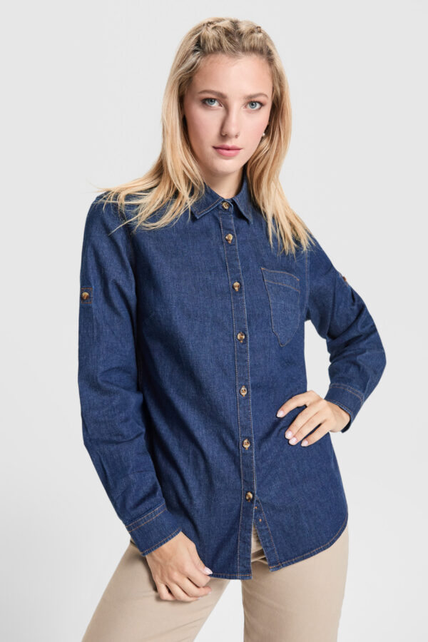 Cămașă denim damă LUJAN – cămașă ospătar jeans HoReCa
